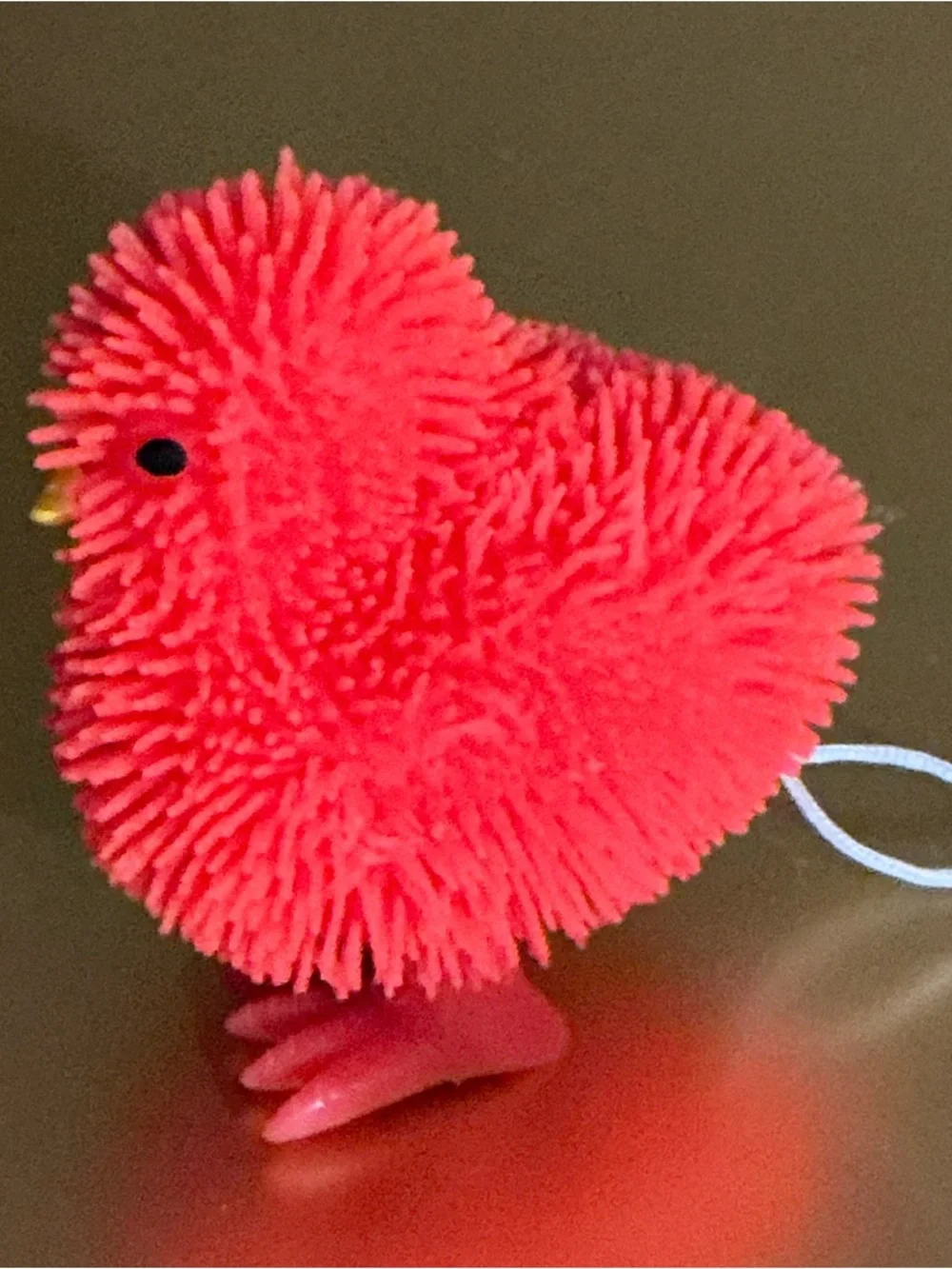 Cute Puffer Chick Rubber Toy Red, Pink, Orange
